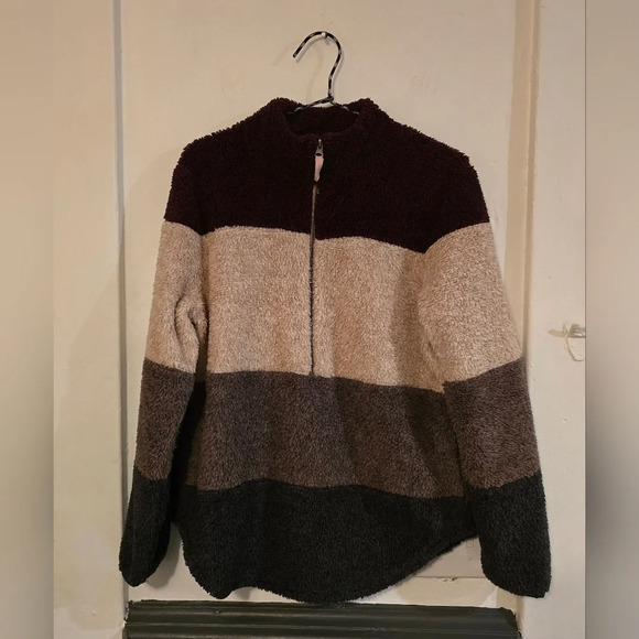 Maurices 1/2 zip sherpa longsleeve colorblock pullover womans size Medium - Picture 3 of 7